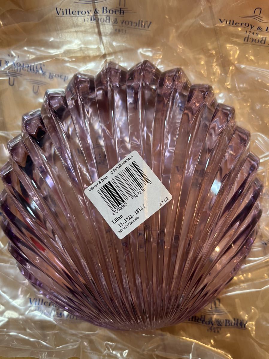 Villeroy&Boch ビレロイ&ボッホ サラダボール　2点セット　未使用　クリスタル　貝殻　紫　パープル　レア_画像4