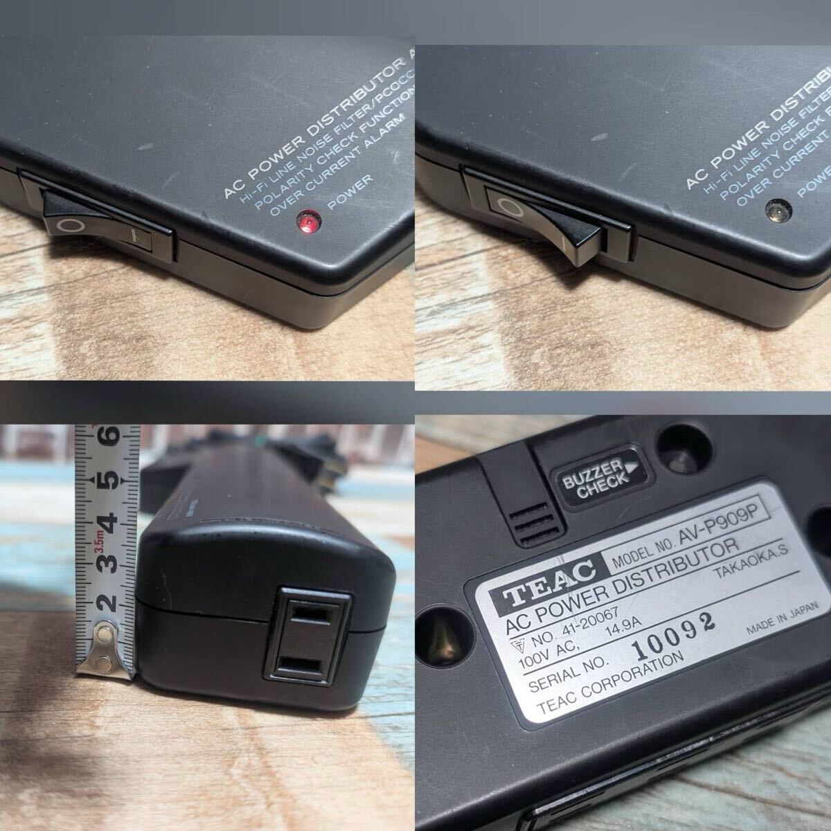 TEAC AC Power Distributor AV-P909P ティアック パワーディストリビューター 電源タップ Hi-Fi LINE NOISE FILTER 音質向上アクセサリー _画像10