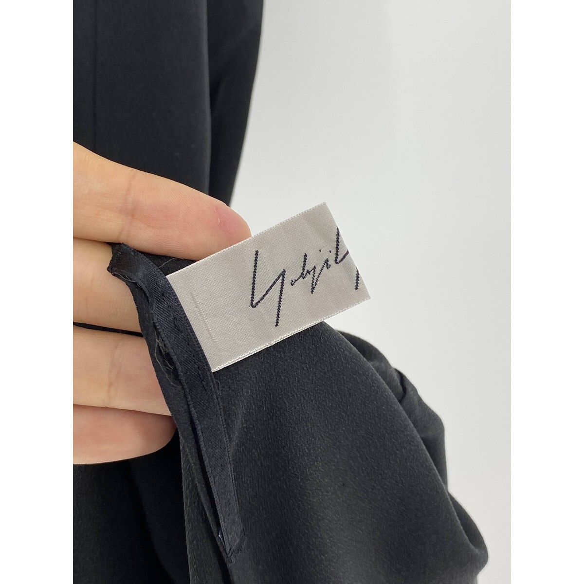 A8718/ビンテージ 80s 90s 極美品 春夏 Yohji Yamamoto ヨウジヤマモト シルク ノースリーブ ロング マキシ丈 変形 ワンピース L程 黒_画像6