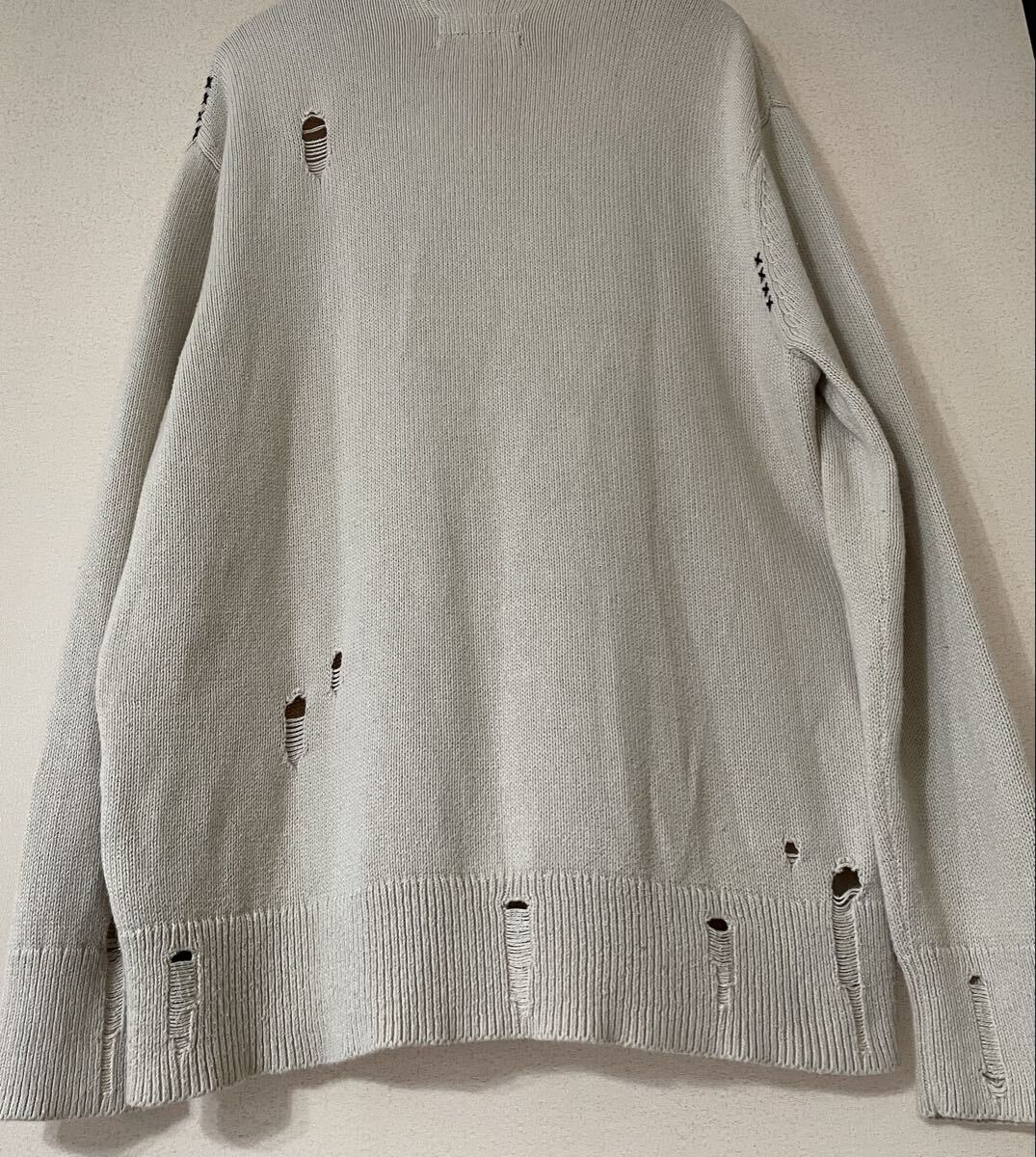 定価33,000円★ALL SAINTS 20-21aw ロゴ ダメージ加工 オーバーサイズ ニット オールセインツ ライダース _画像8