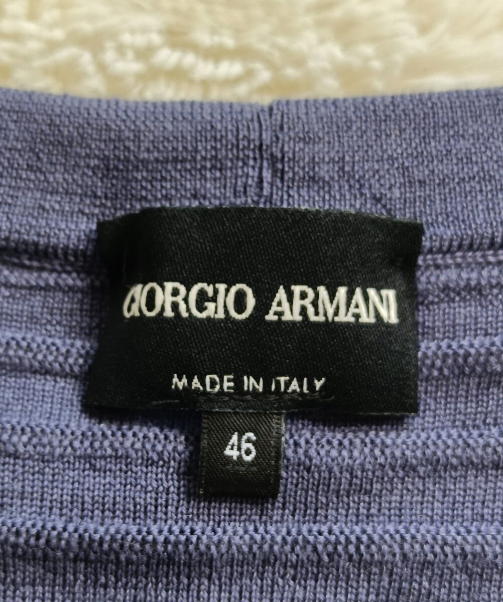 GIORGIO ARMANI ジョルジオアルマーニ ニット【サイズ46 M相当】【ボーダー】【Vネック】【カシミヤ混】【薄手】3000円スタート_画像7
