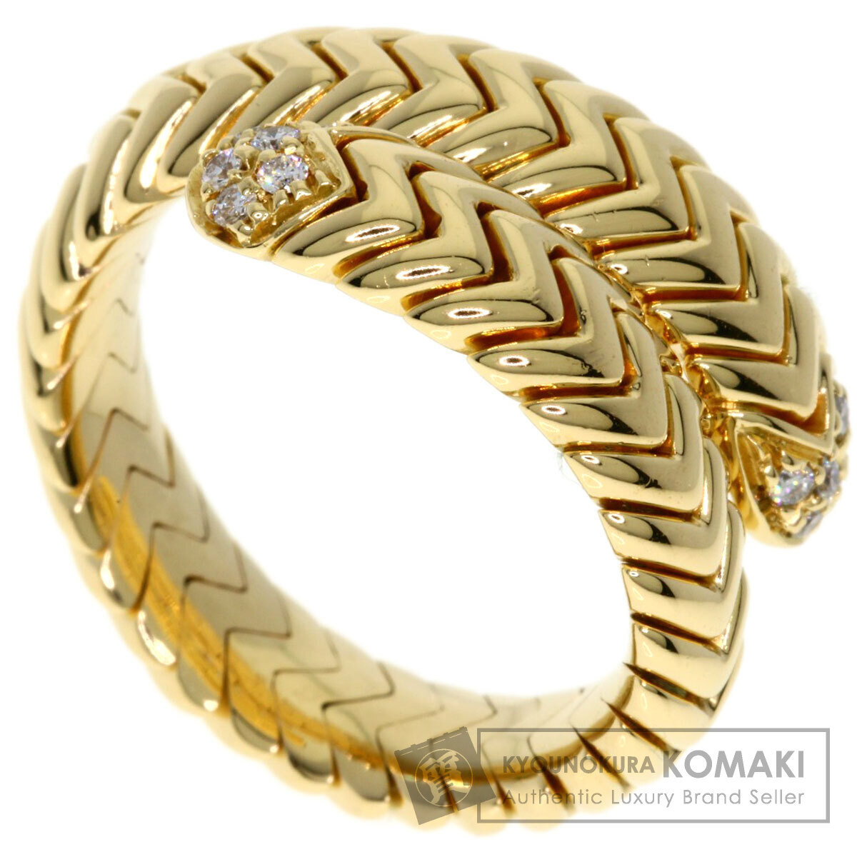 BVLGARI BVLGARY spiga Vintage бриллиантовое кольцо * кольцо K18 желтое золото женский б/у BVLGARI BVLGARY spiga Vintage бриллиантовое кольцо * кольцо K18 желтое золото женский б/у