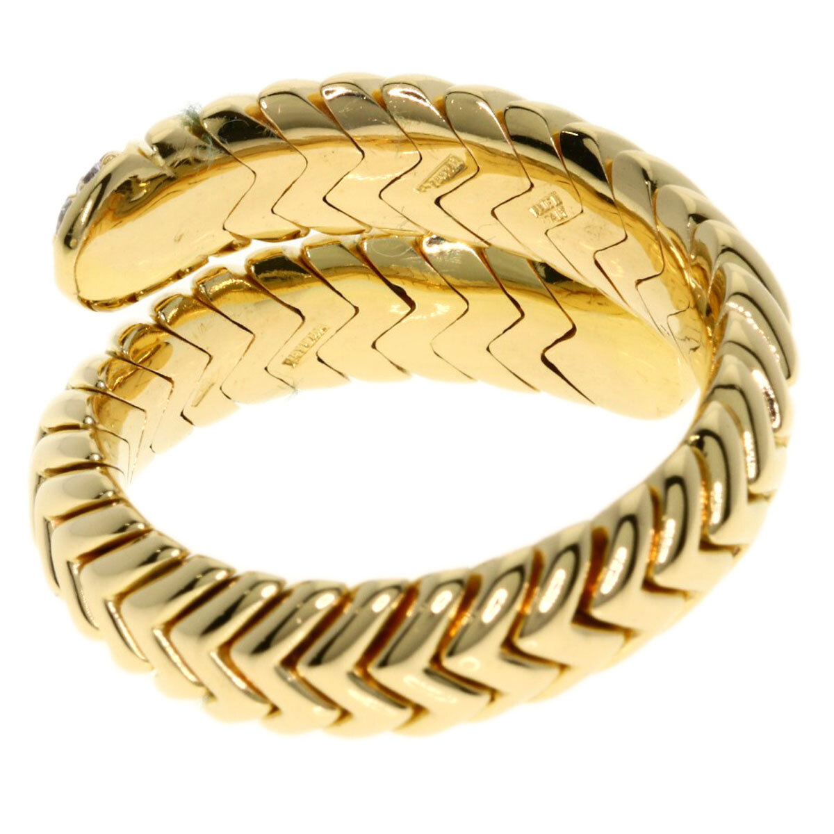 BVLGARI BVLGARY spiga Vintage бриллиантовое кольцо * кольцо K18 желтое золото женский б/у