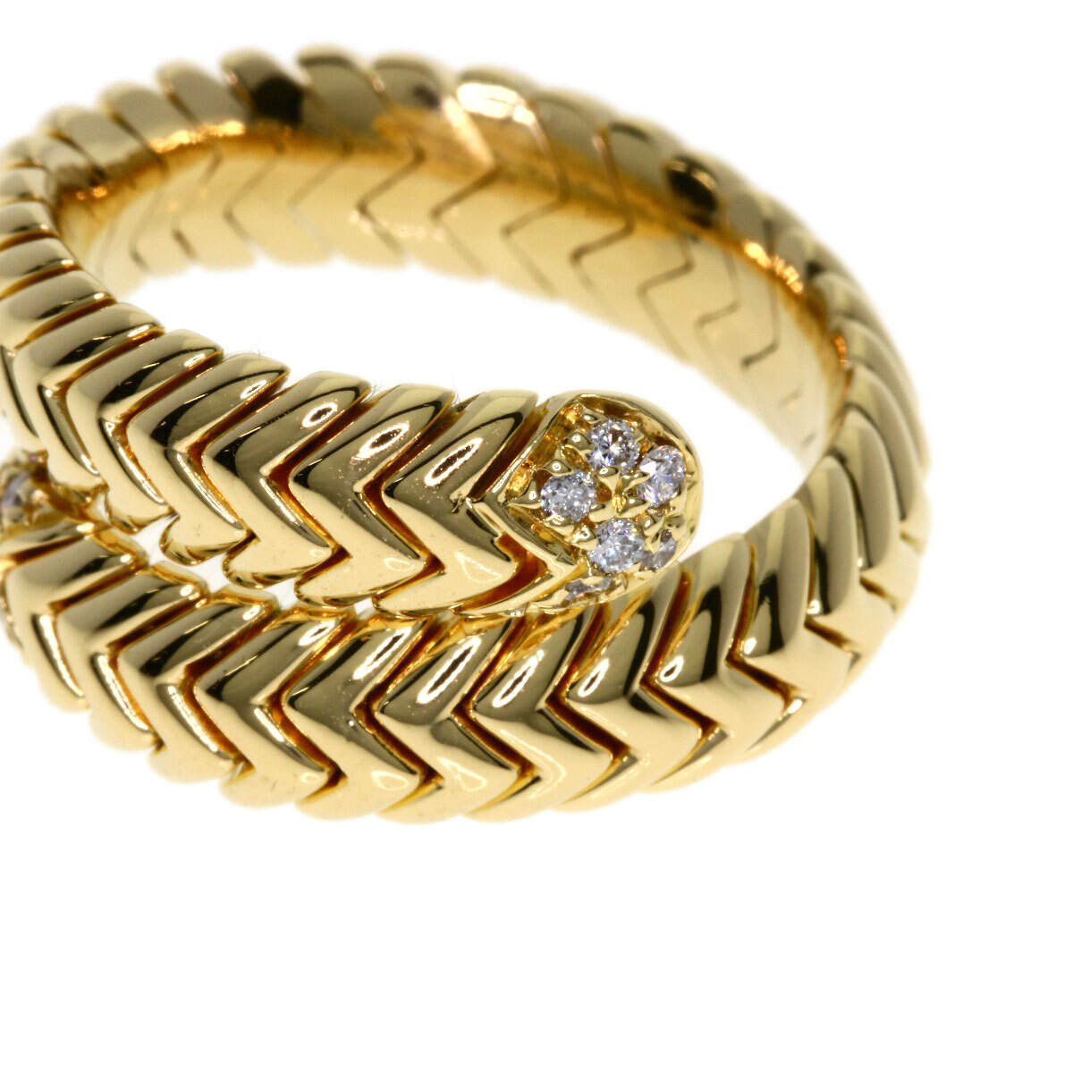 BVLGARI BVLGARY spiga Vintage бриллиантовое кольцо * кольцо K18 желтое золото женский б/у