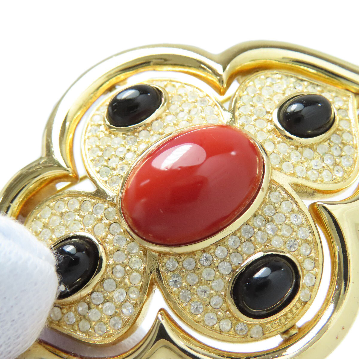 CHRISTIAN DIOR Christian Dior стразы брошь металлический женский б/у