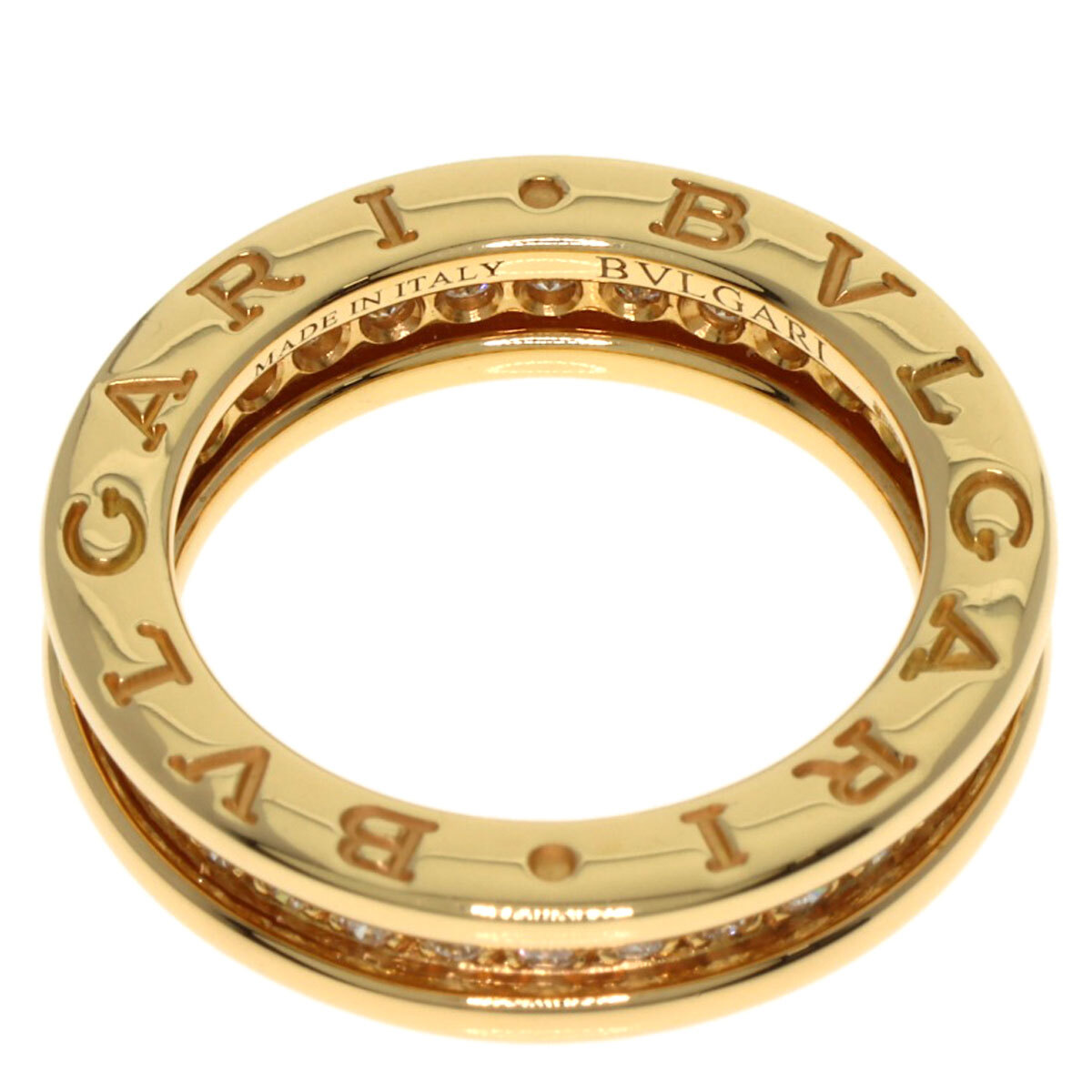 BVLGARI BVLGARY B-zero1 Be Zero One 1 частота полный бриллиант #49 кольцо * кольцо K18 желтое золото женский б/у 