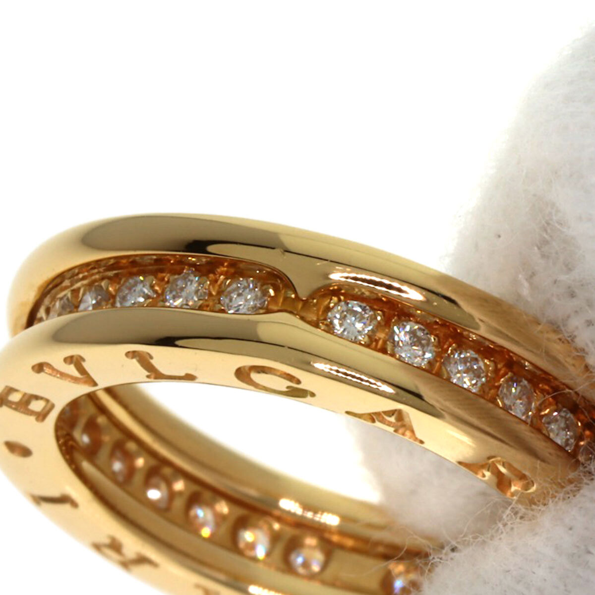 BVLGARI BVLGARY B-zero1 Be Zero One 1 частота полный бриллиант #49 кольцо * кольцо K18 желтое золото женский б/у 