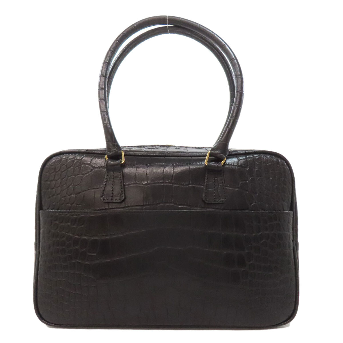 ADMJ エーディーエムジェイ 型押し トートバッグ レザー レディース 中古_画像2