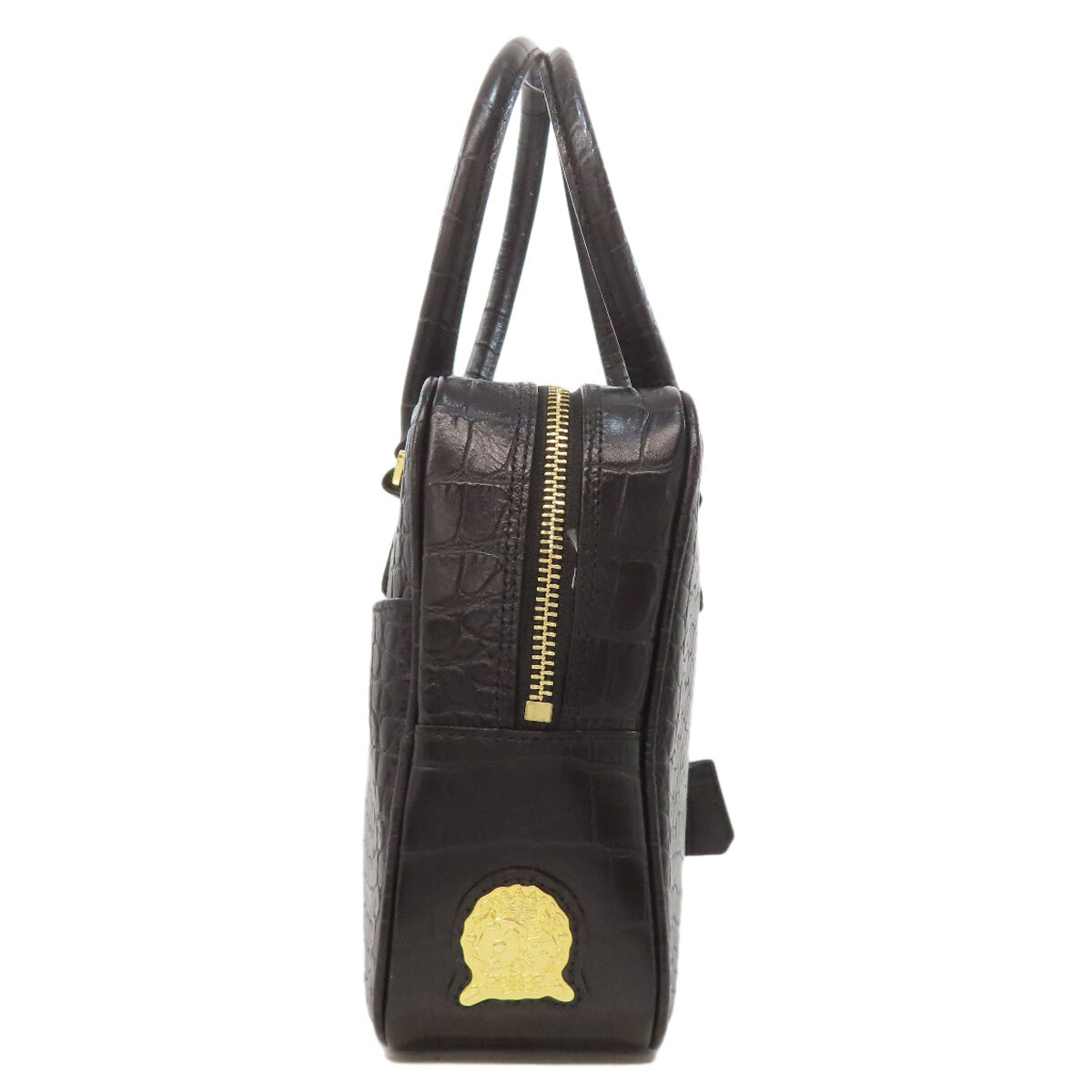 ADMJ エーディーエムジェイ 型押し トートバッグ レザー レディース 中古_画像3