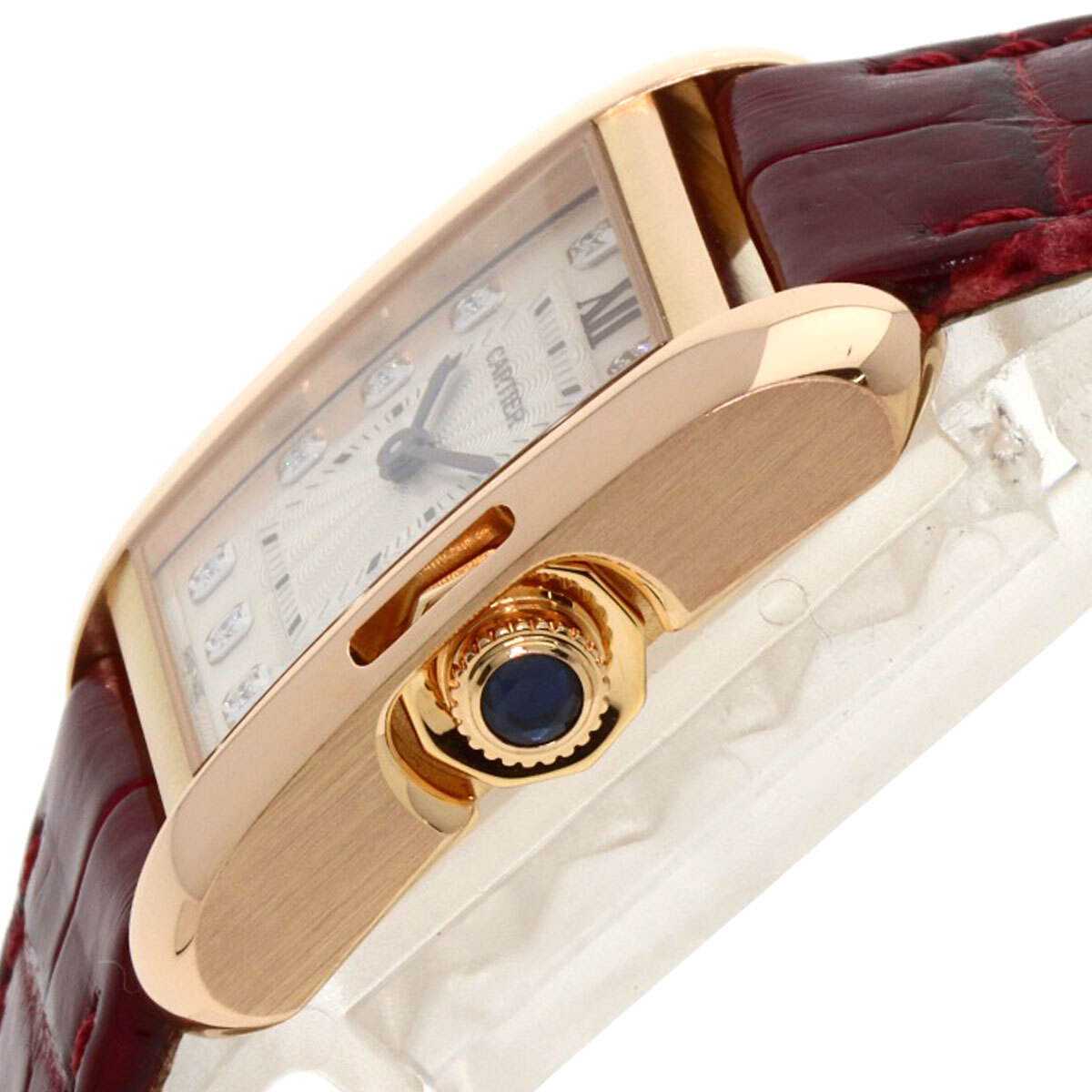 CARTIER カルティエ WJTA0007 タンク アングレーズ SM 腕時計 K18ピンクゴールド 革 レディース 中古_画像5