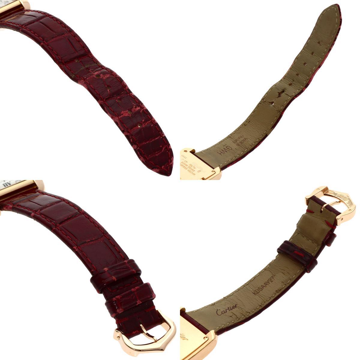 CARTIER カルティエ WJTA0007 タンク アングレーズ SM 腕時計 K18ピンクゴールド 革 レディース 中古_画像7