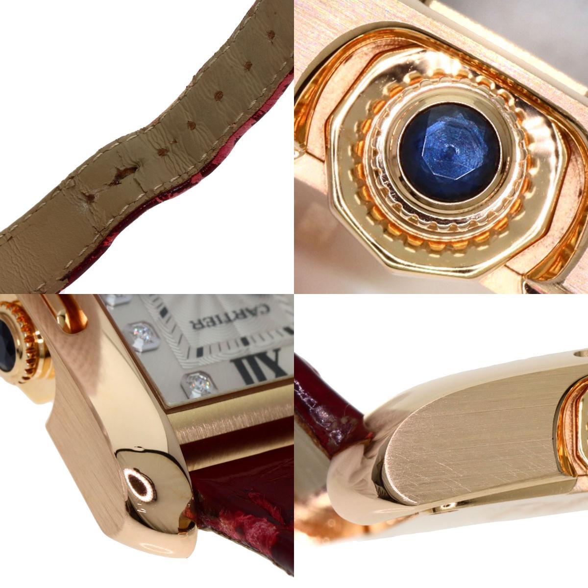 CARTIER カルティエ WJTA0007 タンク アングレーズ SM 腕時計 K18ピンクゴールド 革 レディース 中古_画像8