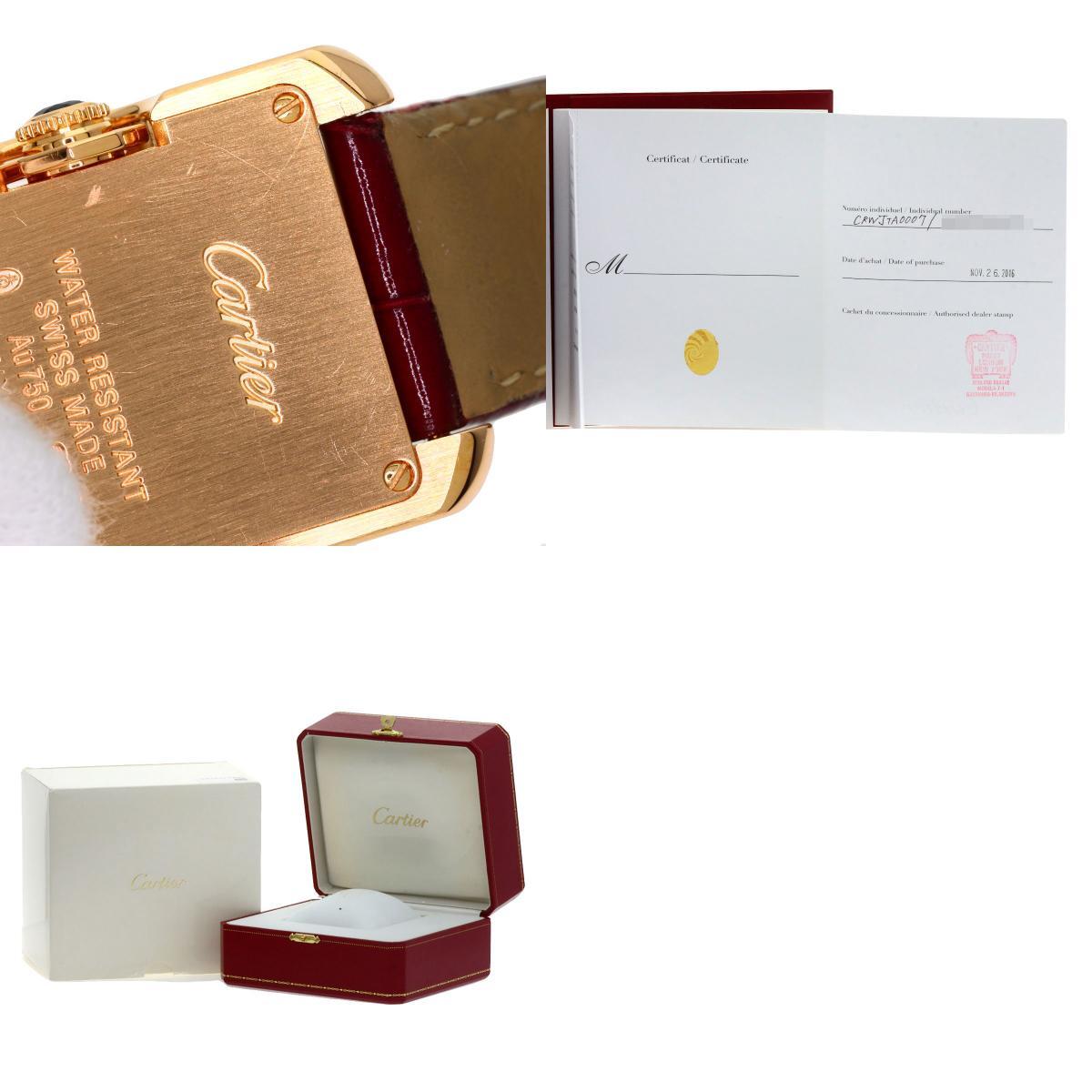 CARTIER カルティエ WJTA0007 タンク アングレーズ SM 腕時計 K18ピンクゴールド 革 レディース 中古_画像10