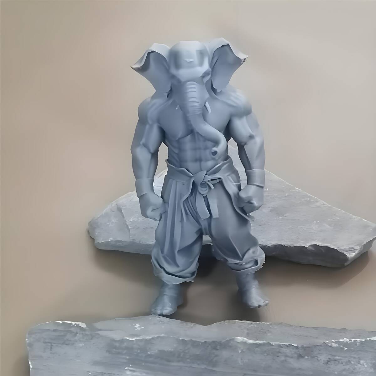 フィギュア 戦うゾウ ファイター おもしろい 置物 7cm ムキムキ マッチョ 強い象 プラスチック インテリア レジン ミニチュア t9296_画像3