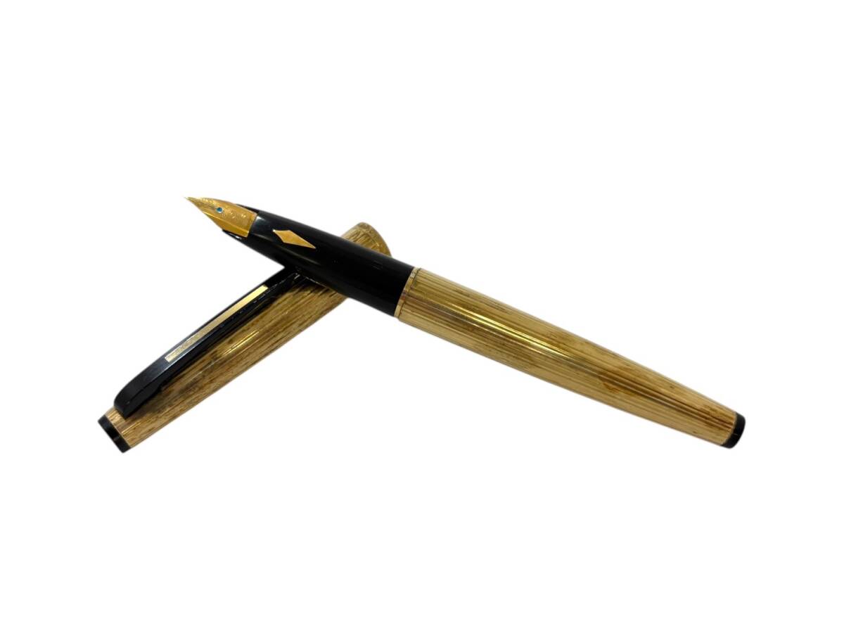 (U) PLATINUM/プラチナ 万年筆 ゴールドカラー ペン先 18K 刻印/本体 950SILVER-GP 刻印 約24g ステーショナリー 文房具 現状品 (61075SJ3)_画像1