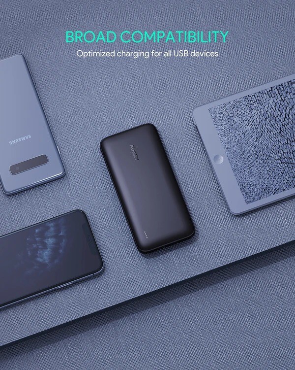 AUKEY モバイルバッテリー 10000mAh 大容量 軽量薄型 PSE認証済 スマホ 携帯充電器 type-C入出力 2USBポート iPhone Android iPad各種対応_画像6