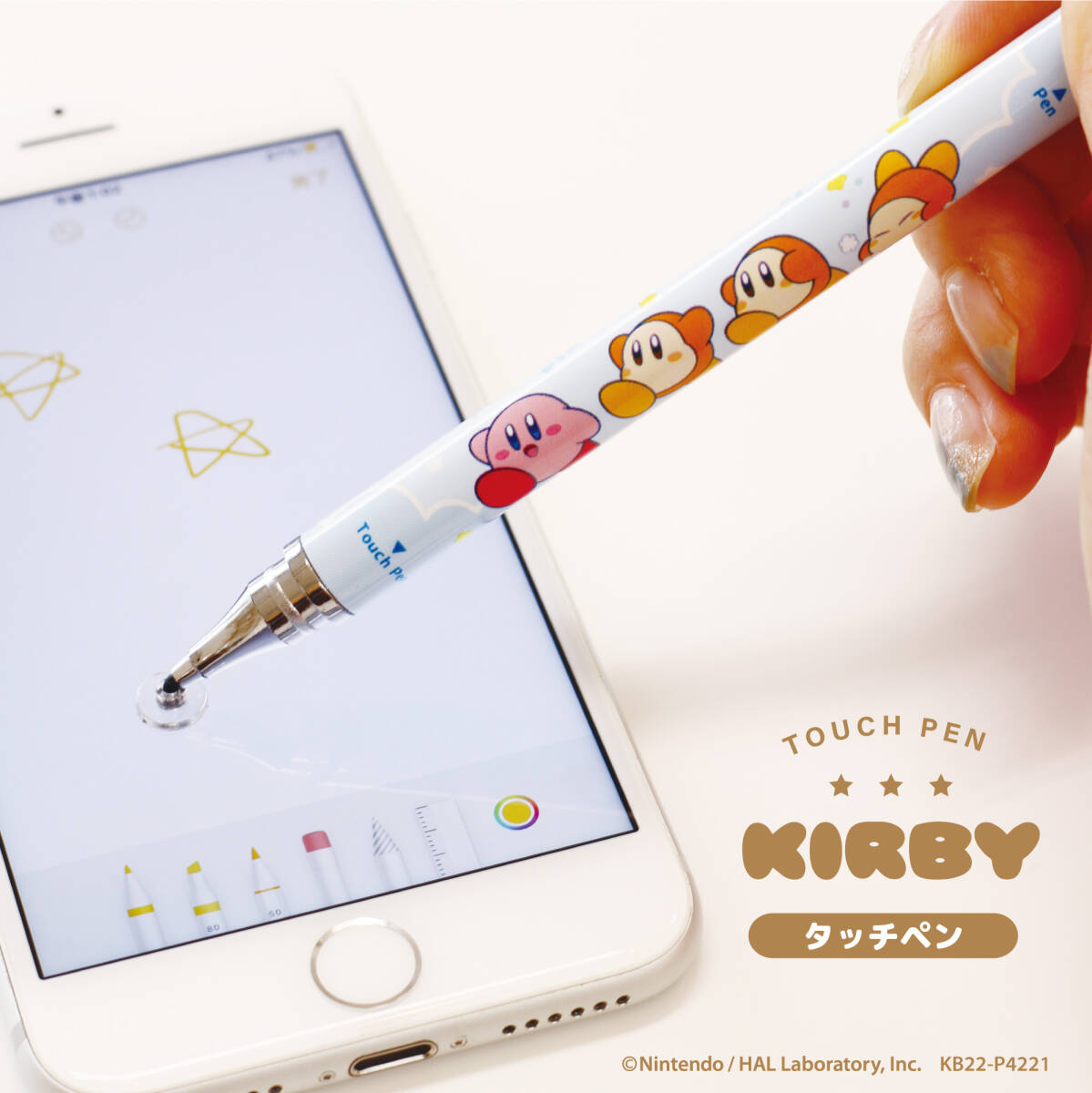 【新品!!】 星のカービィ ボールペン付き タッチペン 2点セット 2wayタッチペン ブルー ディスクタイプ ボールペン カービィ ワドルディ_画像2