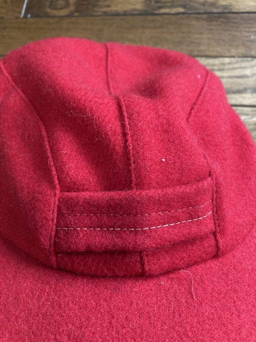 40s 50s SPECIAL ビンテージ レア woolrich ウールリッチ ハンティングキャップ 赤 USA レッド 検 pennys sears マクレガー RRL campus_画像9