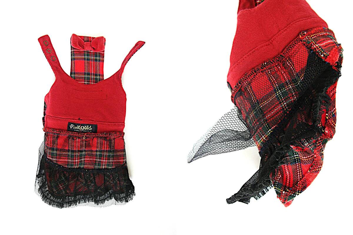 PARIERO Pink Gold ショルダーストラップ・ワンピース スタッズ/リボン/7段フリルのデコレーション サイズSS　　パリエロ ピンクゴールド_画像10