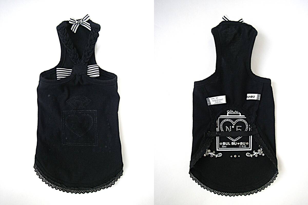 ブルブブ タンクトップ・ワンピース 黒色 ラインストーン/リボンのデコレーション サイズXS Bul Bu-bu Tシャツ_画像9