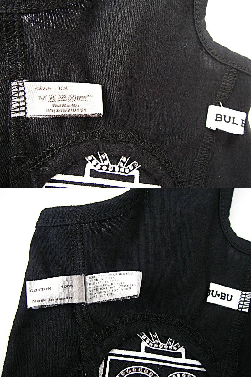 ブルブブ タンクトップ・ワンピース 黒色 ラインストーン/リボンのデコレーション サイズXS Bul Bu-bu Tシャツ_画像10