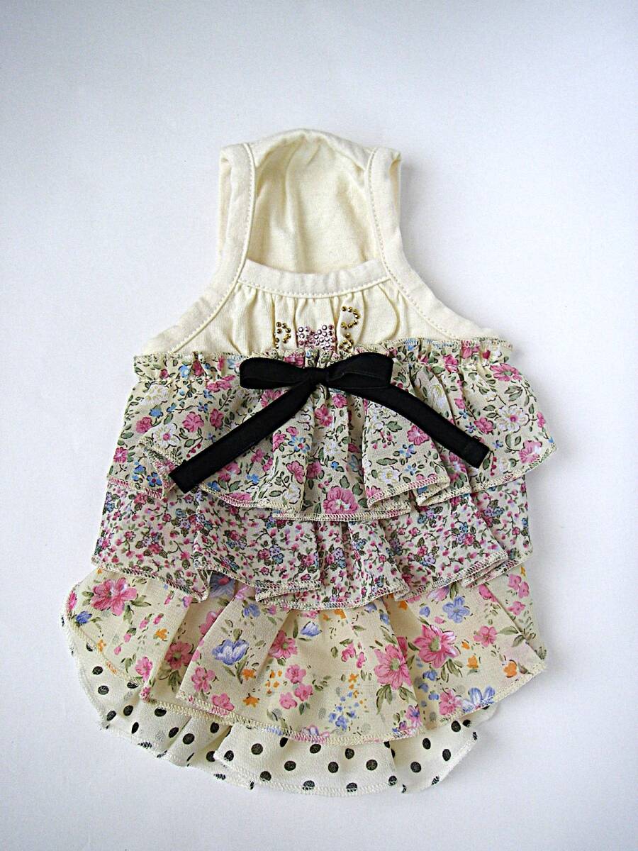 PARIERO Pink Gold タンクトップ・ワンピース 4段フリル/スタッズのデコレーション サイズXS パリエロ ピンクゴールド_画像6