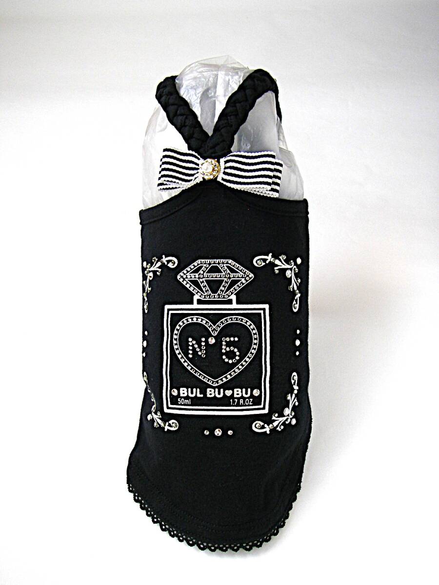 ブルブブ タンクトップ・ワンピース 黒色 ラインストーン/リボンのデコレーション サイズXS Bul Bu-bu Tシャツ_画像2