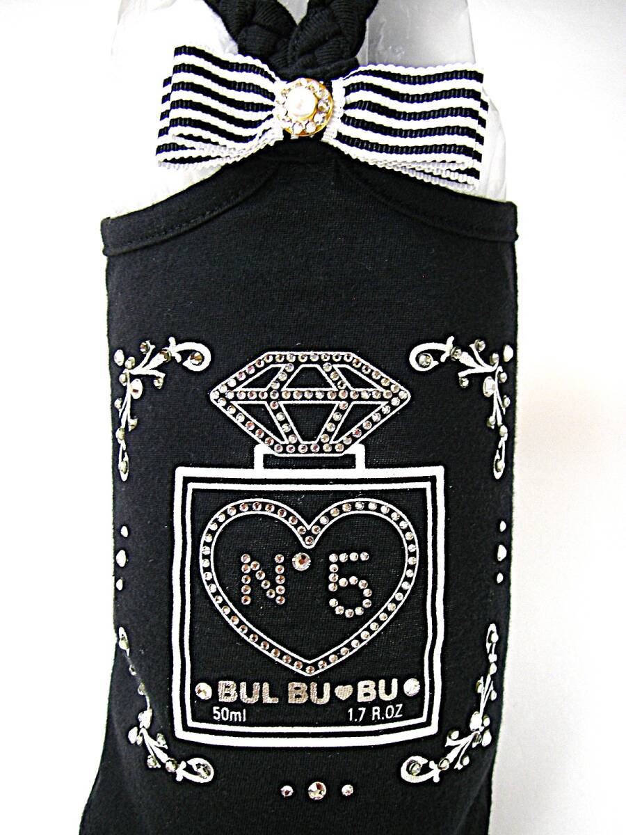 ブルブブ タンクトップ・ワンピース 黒色 ラインストーン/リボンのデコレーション サイズXS Bul Bu-bu Tシャツ_画像3