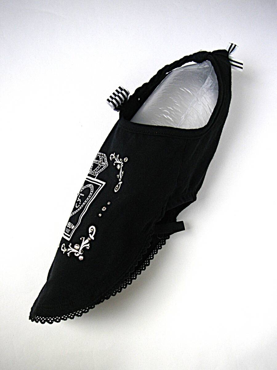 ブルブブ タンクトップ・ワンピース 黒色 ラインストーン/リボンのデコレーション サイズXS Bul Bu-bu Tシャツ_画像4