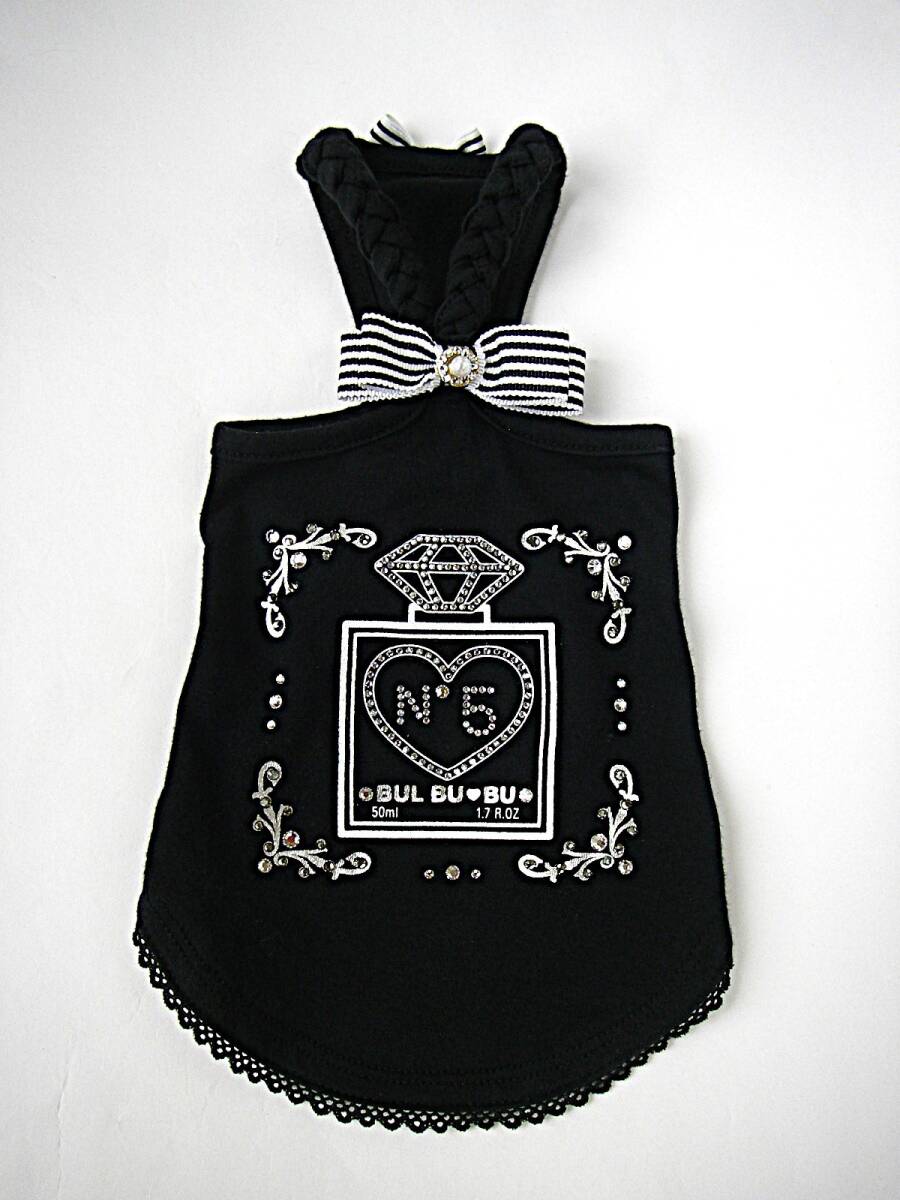 ブルブブ タンクトップ・ワンピース 黒色 ラインストーン/リボンのデコレーション サイズXS Bul Bu-bu Tシャツ_画像7