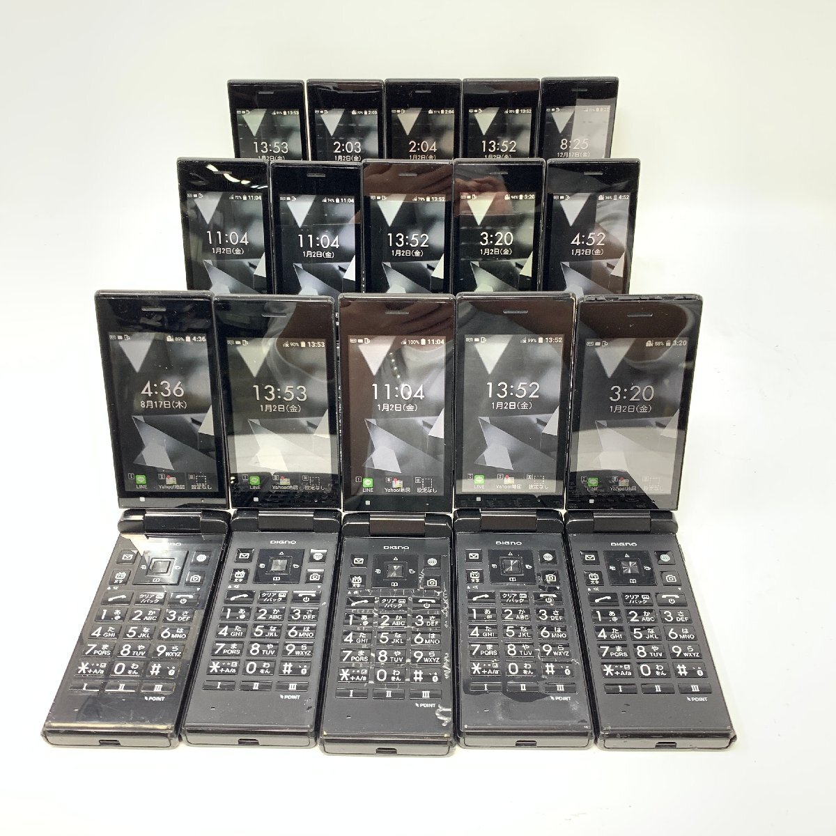 ◆ガラケー 15台セット◆京セラ/DIGNO ケータイ2 NP701KC/ブラック/95311_画像1