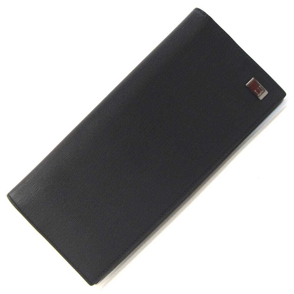 ダンヒル 二つ折り長財布 サイドカー 19F2F10SG ブラック レザー 中古 ロングウォレット ロゴ メンズ 男性_画像1