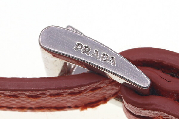  Prada рука ремешок orange кожа б/у сумка очарование брелок для ключа женский 