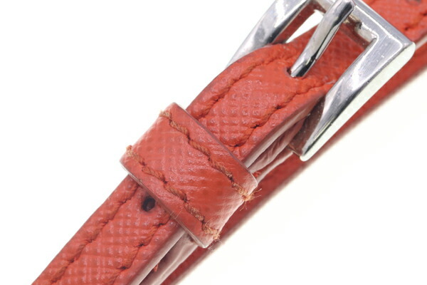  Prada рука ремешок orange кожа б/у сумка очарование брелок для ключа женский 