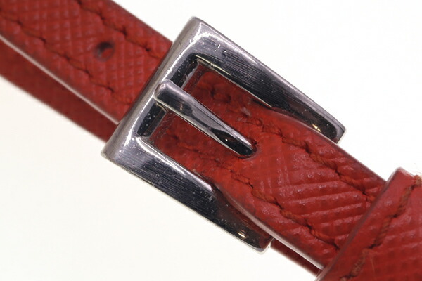  Prada рука ремешок orange кожа б/у сумка очарование брелок для ключа женский 