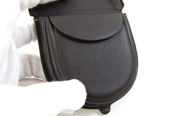 ロエベ コインケース アナグラム ダークブラウン レザー 中古 小銭入れ ミニ財布 コンパクトウォレット レディース メンズ_画像6