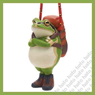 【即決/送料無料】新品 無事カエル ストラップ レッド 赤 カエルの森工房 カプセルトイ 蛙 フィギュア ガシャ ガチャ 登山 トレッキング_画像1