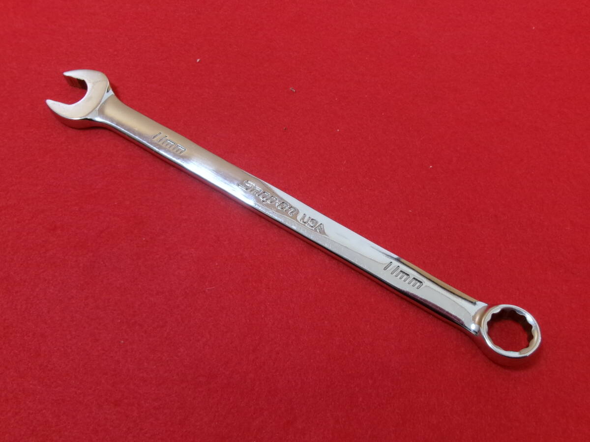 スナップオン Snap-on ギザ付 11mm フランクドライブプラス コンビネーションレンチ SOEXM11 オープンエンド 15°_画像1