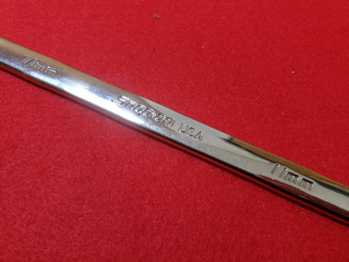 スナップオン Snap-on ギザ付 11mm フランクドライブプラス コンビネーションレンチ SOEXM11 オープンエンド 15°_画像5