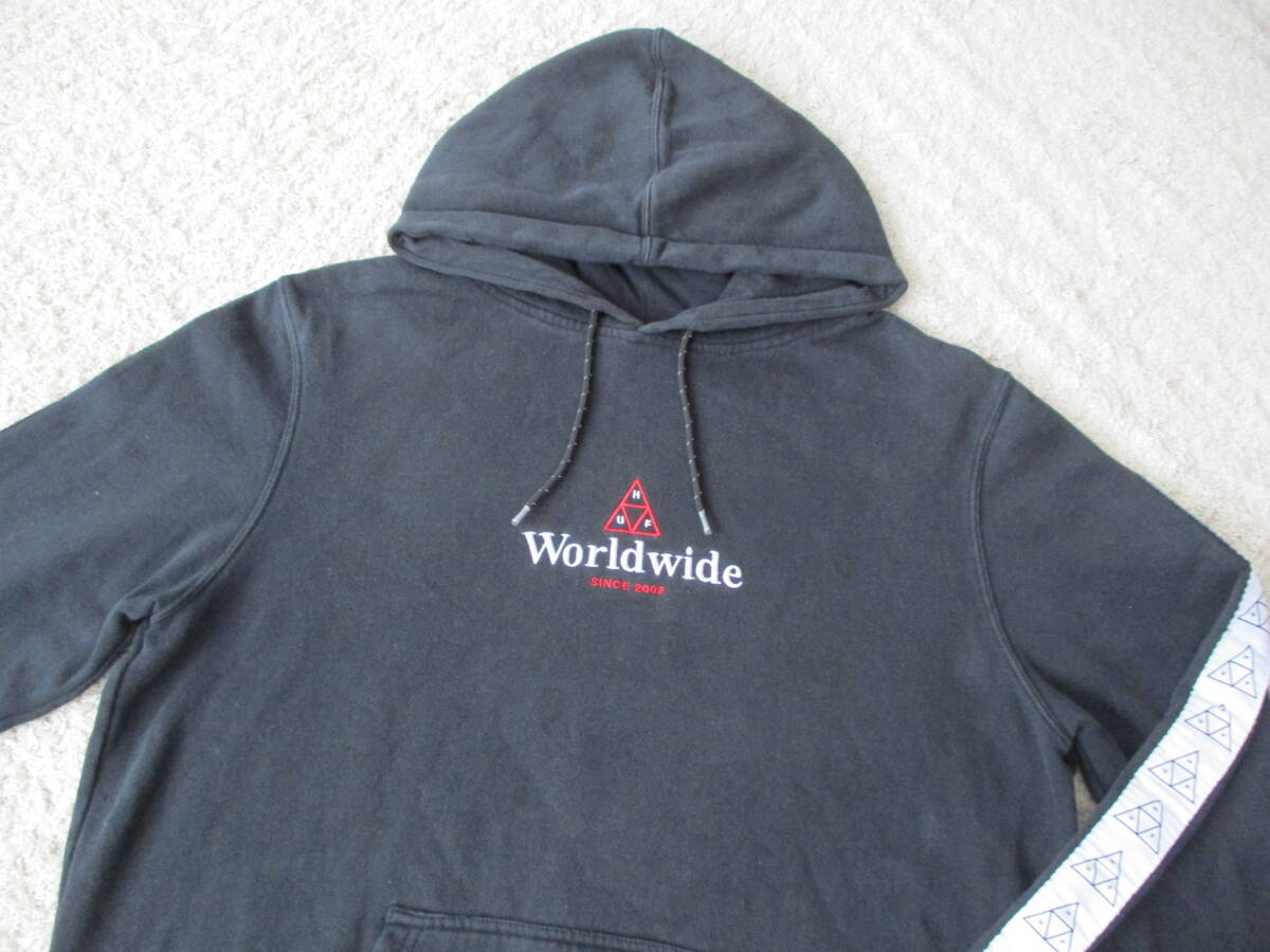 ★HUF*ハフ★黒スウェットパーカー_画像2