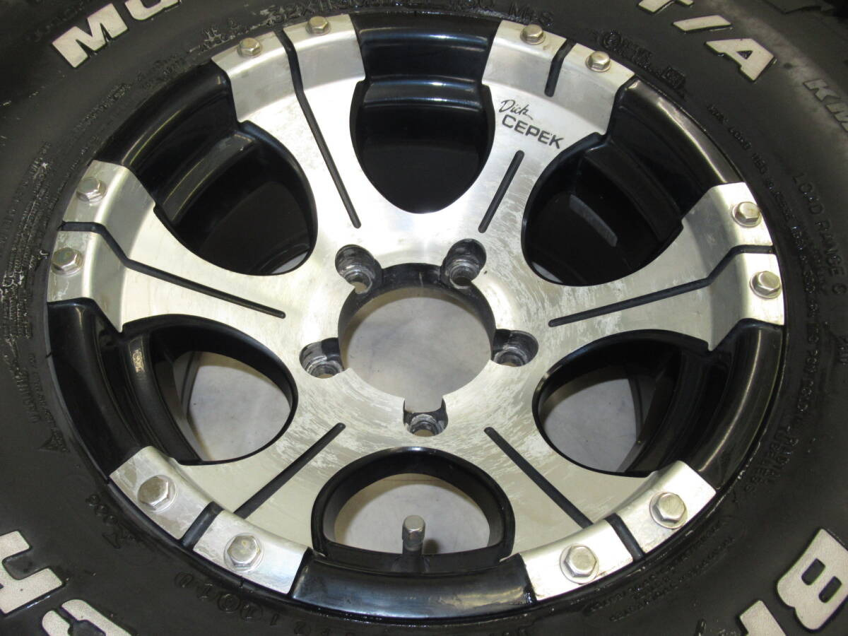 ジムニーにて使用！EMR Dick CEPEK 8J-15 off-21 pcd139.7/5H 32×11.50R15LT 113Q PR6 マッドテレーンタイヤ付き4本セット ホワイトレター_画像3