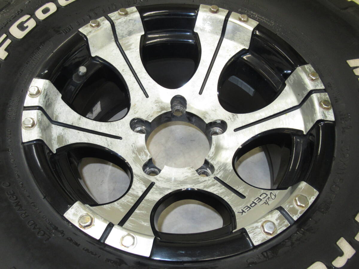 ジムニーにて使用！EMR Dick CEPEK 8J-15 off-21 pcd139.7/5H 32×11.50R15LT 113Q PR6 マッドテレーンタイヤ付き4本セット ホワイトレター_画像4