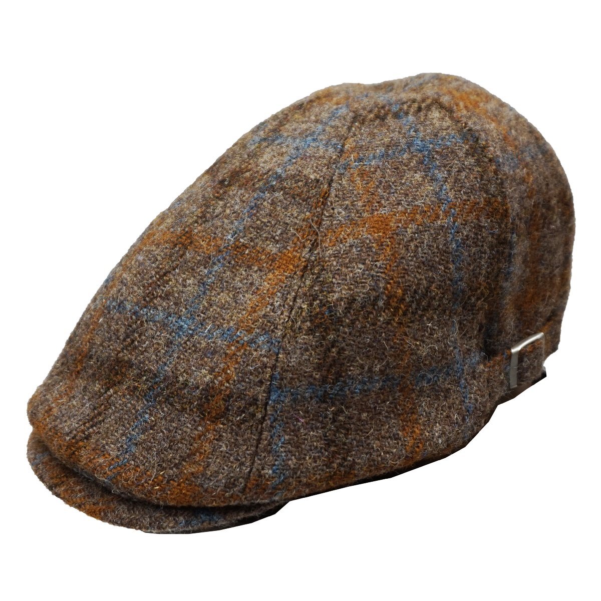 【 STETSON 】ステットソン ・ 秋冬 ハンチング ★ ブラウン・オーバーチェック ★ 毛100％★ 両サイドアジャスター機能付 ★ M 56.5cm_画像5