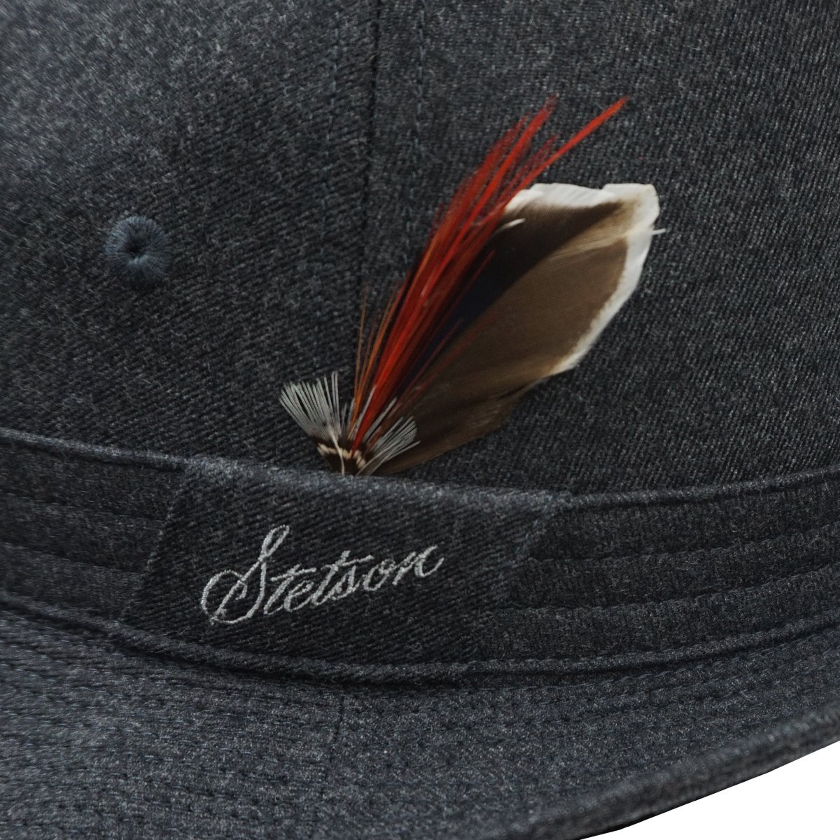 【 STETSON 】日本製ステットソン ・ 秋冬 中折帽子 ★ グレー無地 ★ 毛99％・ポリウレタン1％ ★ サイズ微調整機能付 ★ 58.0ｃｍ_画像3