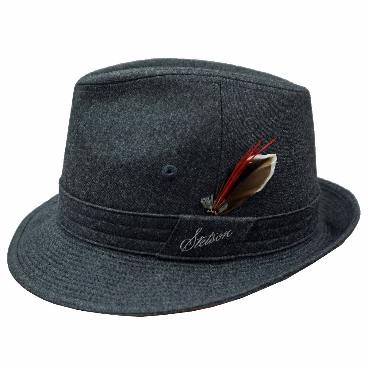 【 STETSON 】日本製ステットソン ・ 秋冬 中折帽子 ★ グレー無地 ★ 毛99％・ポリウレタン1％ ★ サイズ微調整機能付 ★ 58.0ｃｍ_画像2