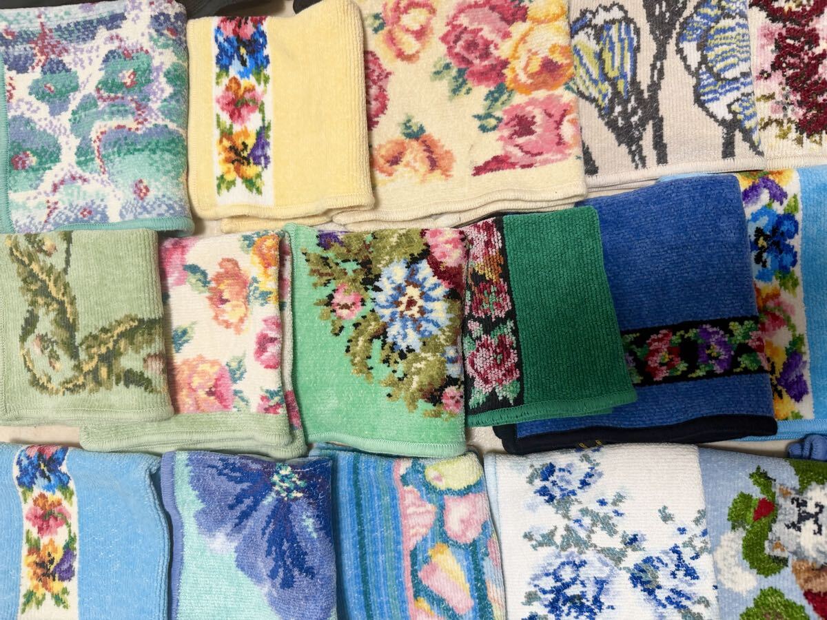 1円～ FEILER フェイラー まとめ売り ハンカチ タオルハンカチ シュニール織 花柄 28枚 セット ブランドハンカチ_画像4