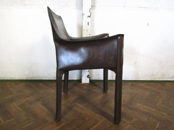 ■美品■Cassina/カッシーナ■413 CAB/キャブ アームチェア■マリオ・ベリーニ■タバコ■総革■アームチェア■51万■eee6261m_画像4