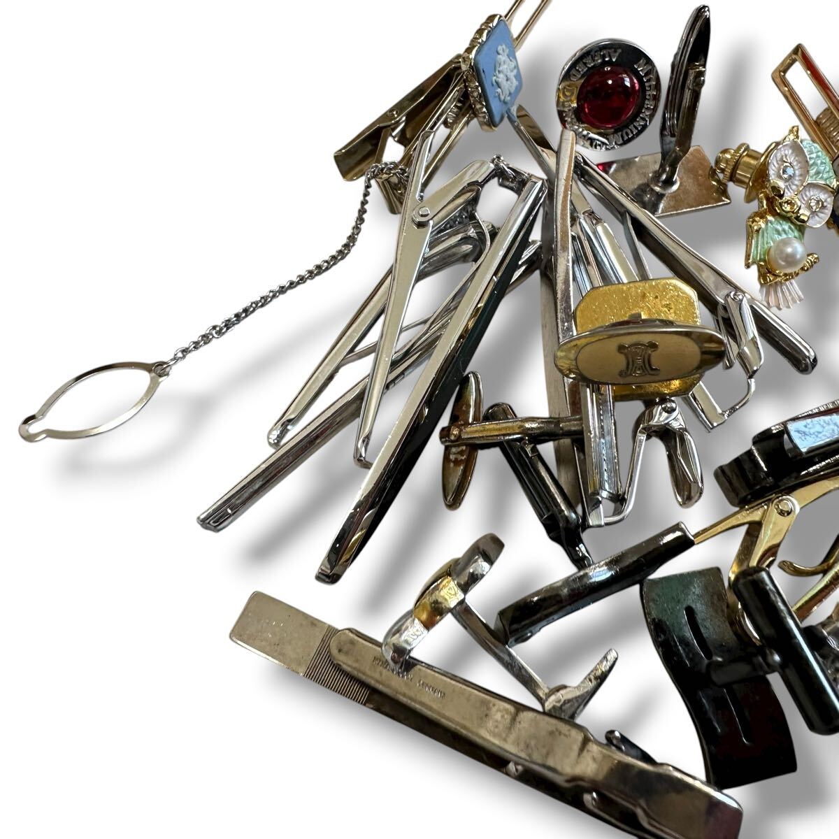 1円スタート ブランド ネクタイピン カフス タイピン アクセサリー セリーヌ CELINE カフスボタン まとめ セット_画像4