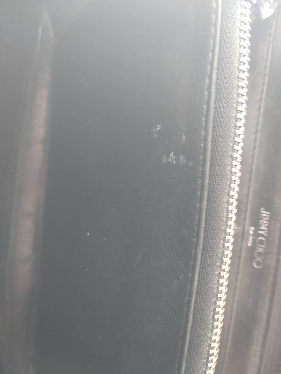 ジミーチュウ JIMMY CHOO 長財布 ウォレット wallet ラウンドファスナー スタッズ スター ブラック レザー_画像8
