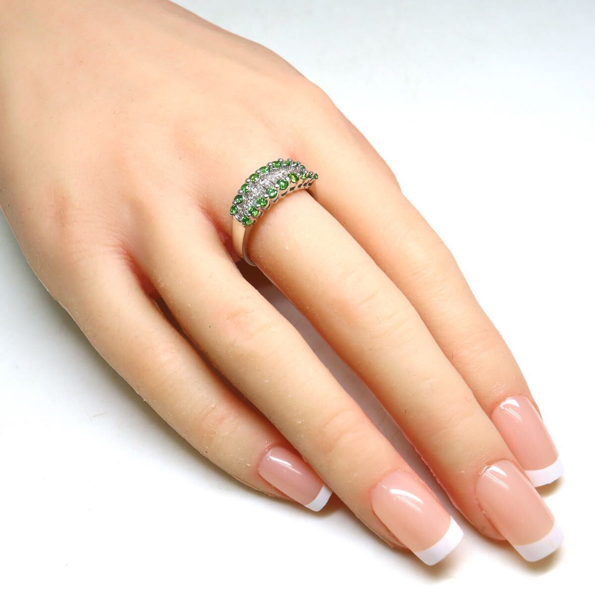 Pt900/0.85/0.72ct!!■天然ダイヤモンドリング■N 約7.3g 約16号 #16 diamond 指輪 ring ジュエリー グリーンダイヤモンド EF9/EG4 Z427_画像10
